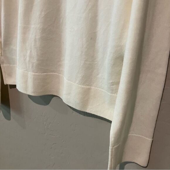 NWT Calvin Klein Cream V-Neck Merino Wool Washable Pullover Sweater Men's Size M - Picture 12 of 15